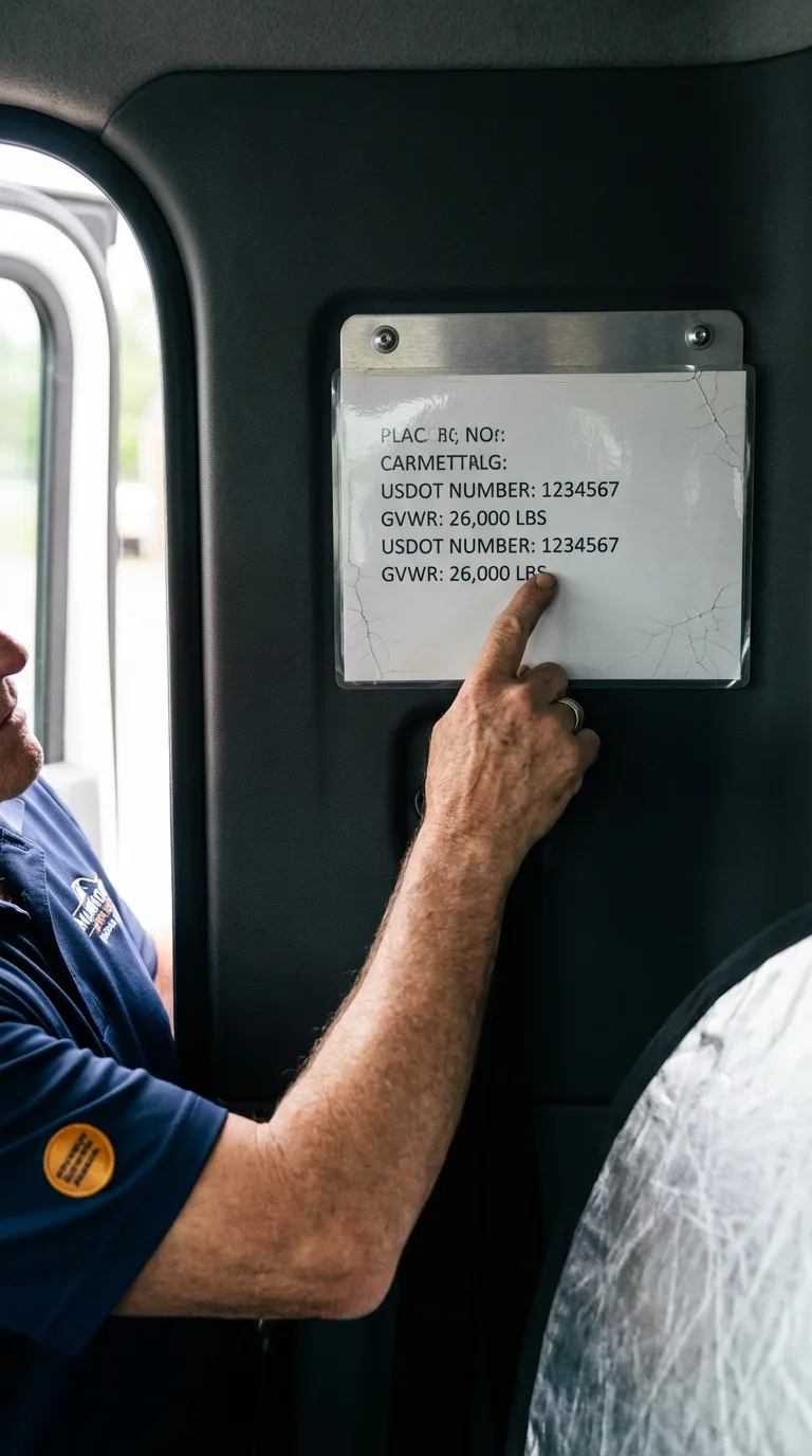 USDOT licensing placard verification in Cazenovia